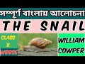 The Snail by William Cowper|Bengali Summary |line by line discussion |