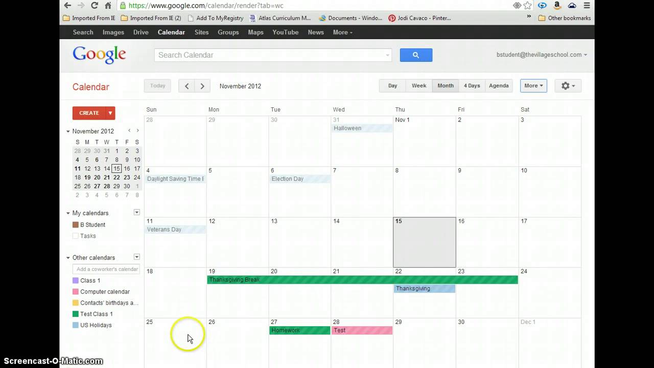 Google Calendar for Students YouTube