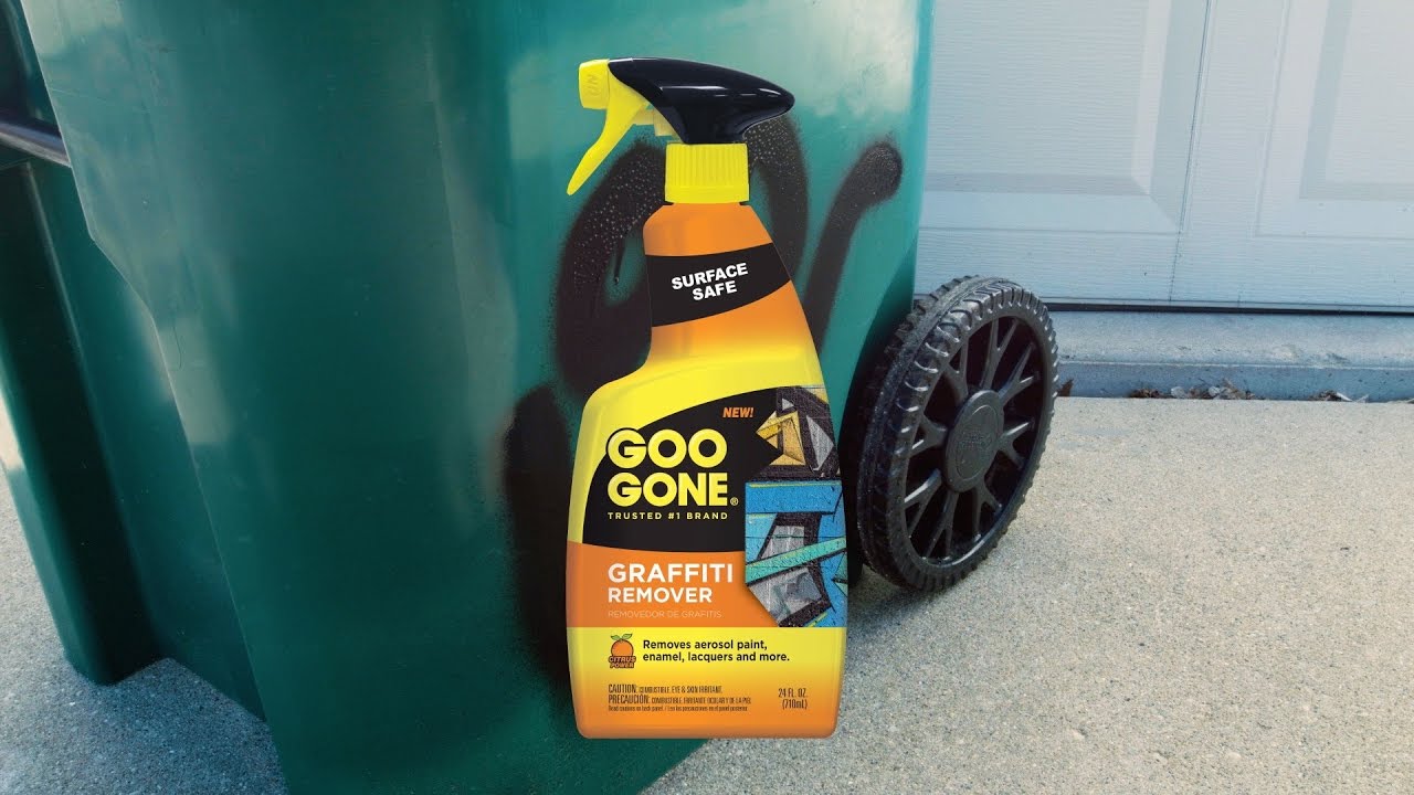 Removing Spray Paint with Goo Gone Graffiti Remover 