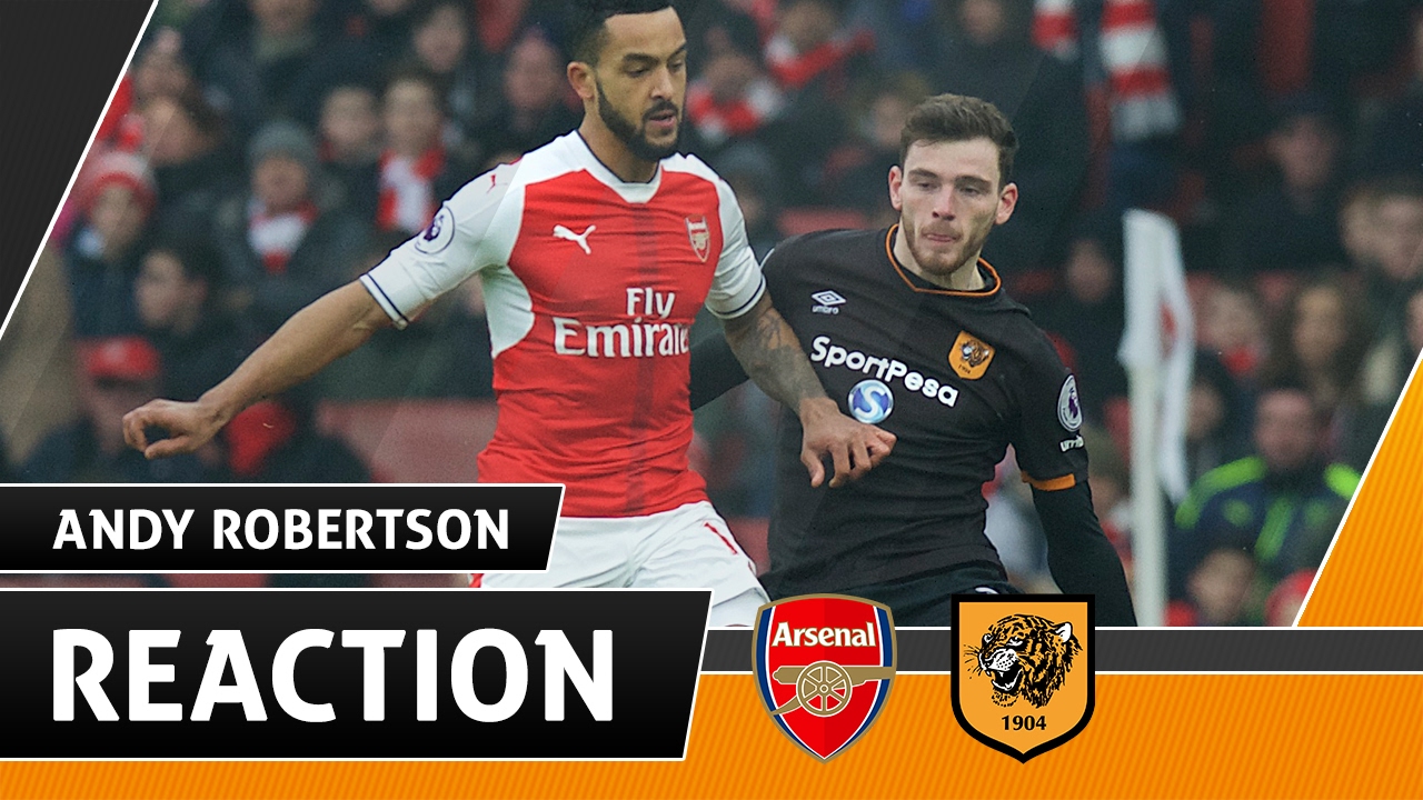 football score Arsenal v The Tigers | Reaction With Andy Robertson | 11.02.17