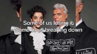 David Byrne & St. Vincent - "Dinner For Two" (Lyrics)