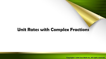 Unit Rates with Complex Fractions
