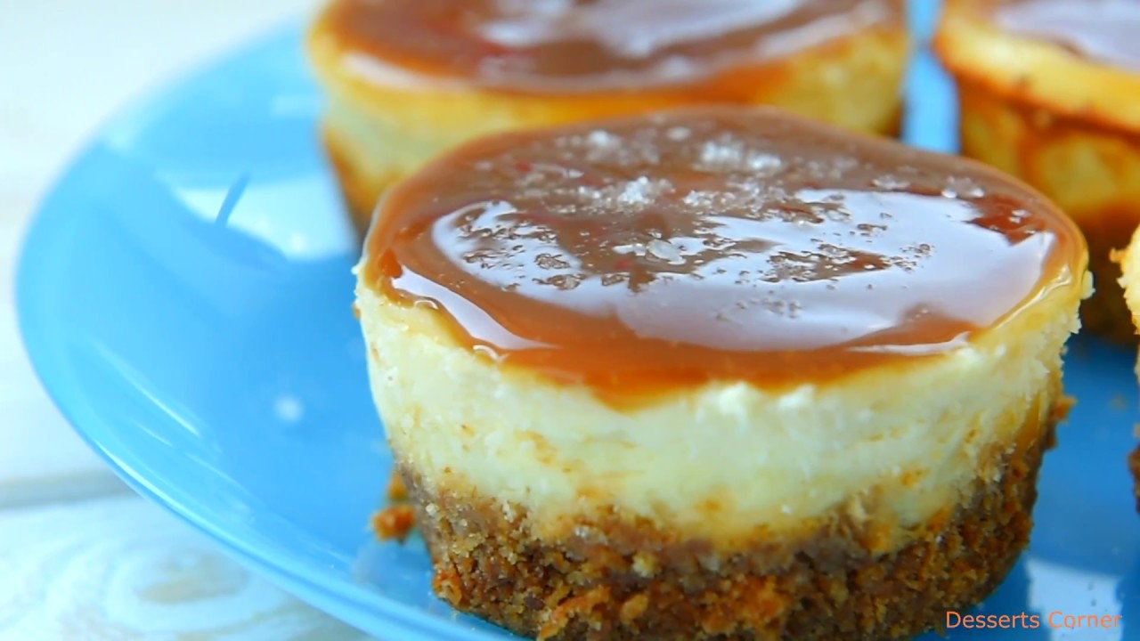 Mini Salted Caramel Cheesecakes Creamy BiteSized Cheesecakes YouTube