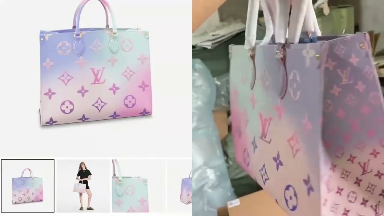 NEW NWB LV Louis Vuitton OnTheGo GM Monogram Spring Sunrise Pastel