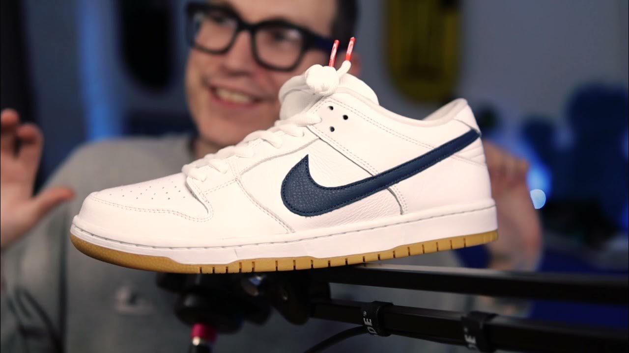 CLEAN - SB Dunk Low Label ISO White Navy Sneaker Unboxing