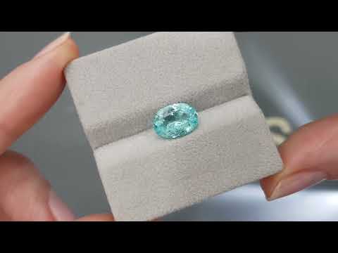 Bluish-green Paraiba tourmaline in oval cut 2.35 ct, Mozambique Video  № 2