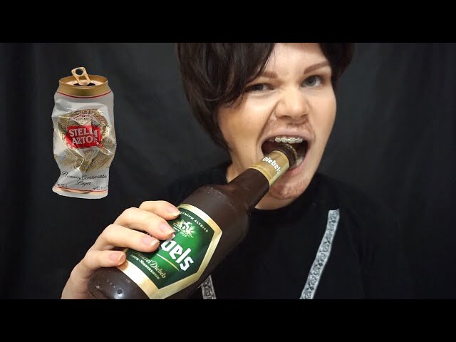 АСМР | Кавказский Папа пробует Итинг | Asmr | Eating Beer Bottle