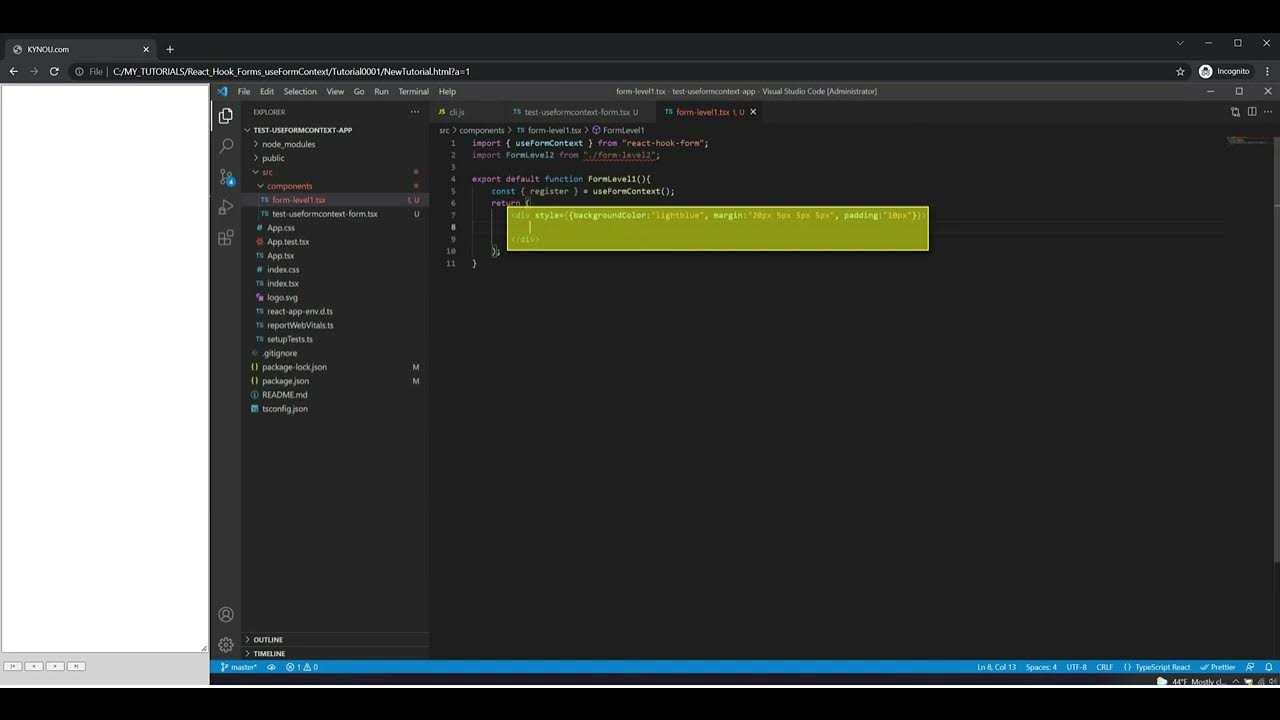 React Hook Form Useformcontext