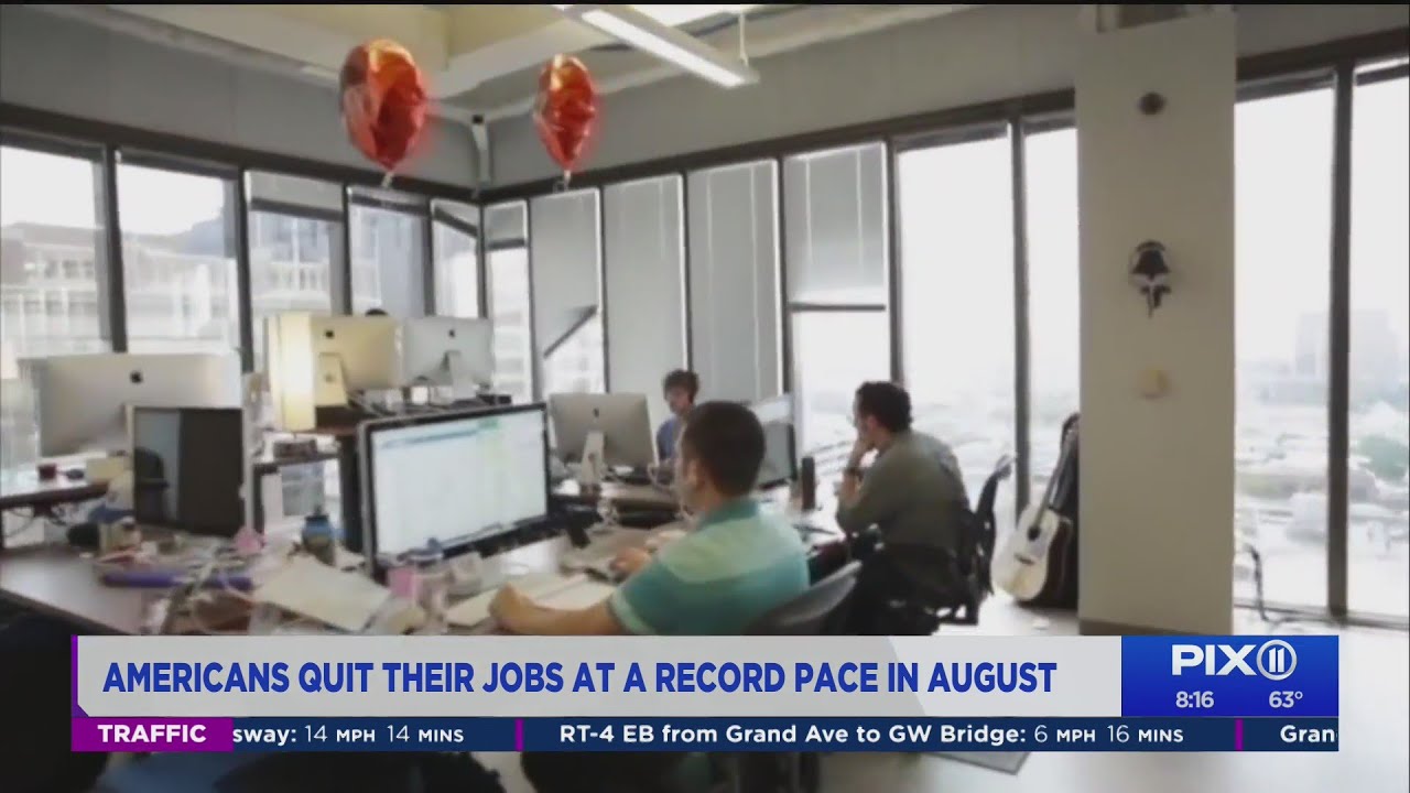 Record 4.3 million Americans quit their jobs in August - YouTube
