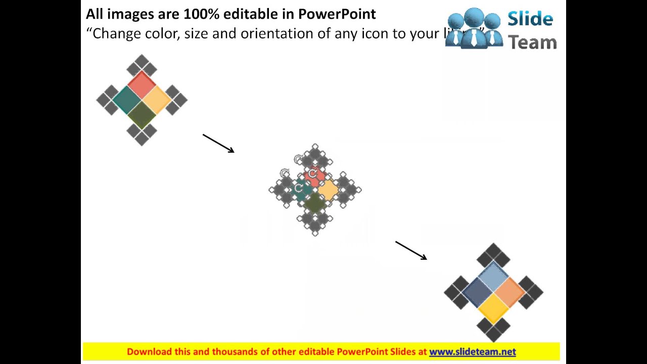 four staged production and sales icons diagram flat powerpoint design ...