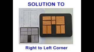 Solution for wood puzzle move top right square to top left