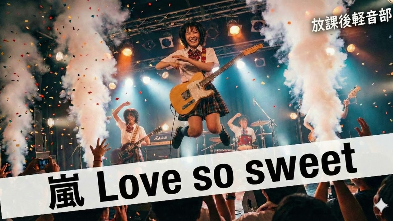嵐　Love so sweet｜Japanese Girls AI Rock Band｜邦楽カバー
