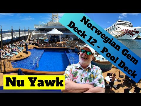 Video: Norwegian Gem Cruise Ship Outdoor Deck at Pool Area