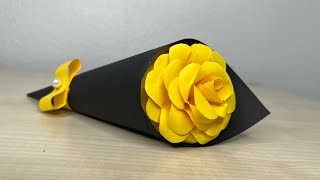 DIY Paper Flower BOUQUET / Trandafir din hârtie pentru zi de naștere.