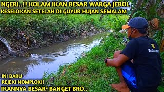 GAK IKUT NANAM TAPI IKUT PANEN || MANCING DI SELOKAN JEBOLAN KOLAM IKAN BESAR