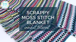 Scrappy Moss Stitch Blanket Crochet Tutorial screenshot 1