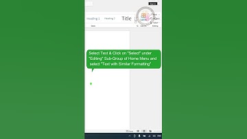 #Select #text with similar #Formatting in #microsoft #word