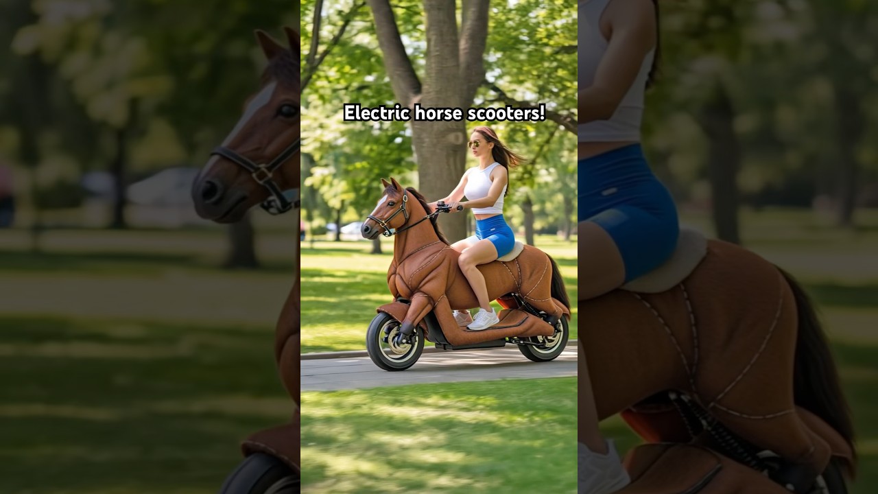 I'm gonna need one of these electric horse scooters immediately! 🤣👏