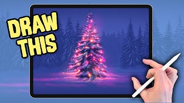 CHRISTMAS TREE IPAD PAINTING TUTORIAL made easy in Procreate