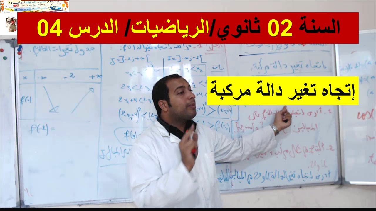 السنة 02 ثانوي الرياضيات الرس 04 إتجاه تغير دالة مركبة شرح رائع