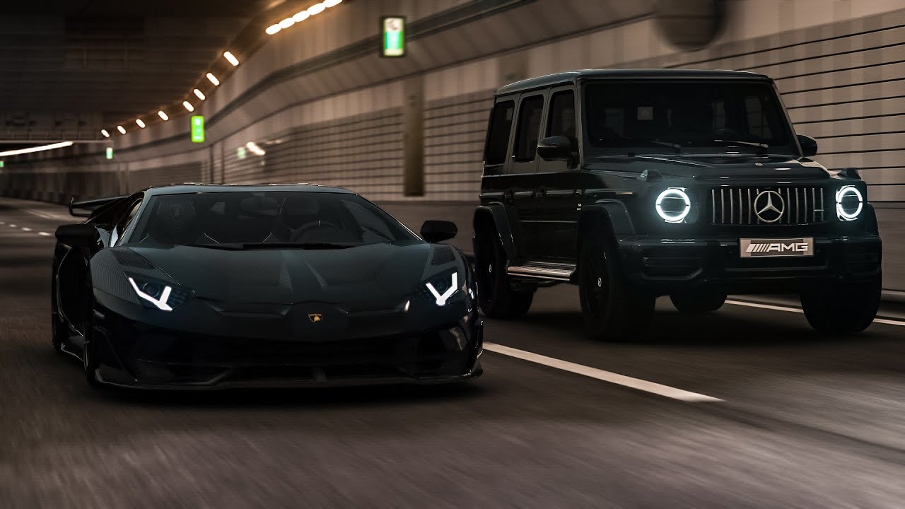 SVJ X AMG G63 Gangster Night Drive [4K]