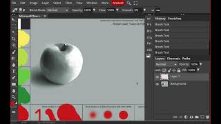 Changing Size and Hardness for the Brush Tool and Using the Eraser
