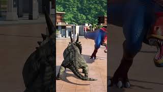 T-Rex Kills Triceratops! Dinosaur Fight Ends with a Snack!