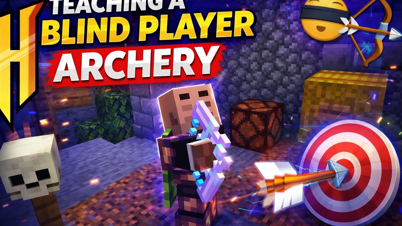 The Skyblock Experiment Ep 4, Teaching a blind guy to shoot