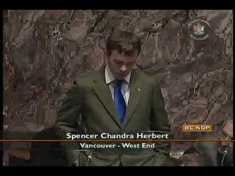 Spencer asks Finance Minister Hansen, why the BC Liberal government is making BC a no-fun province with the HST "Arts and culture organizations have already suffered a huge blow because of this government's cuts to investments. Now starting this Saturday, the BC Liberals are putting a tax on arts and culture with the HST, making it so that fewer can afford to purchase tickets to the local community play, the gallery, a concert, a festival"