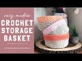 Easy Modern Crochet Storage Basket Tutorial - Free Beginner Crochet Pattern using Single Crochet