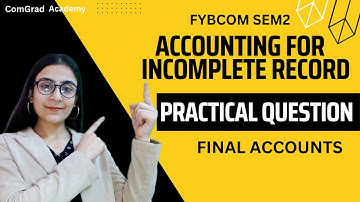 FYBCOM SEM 2 PYQ of Mumbai university #4| final accounts practical question| #mumbaiuniversity #bcom