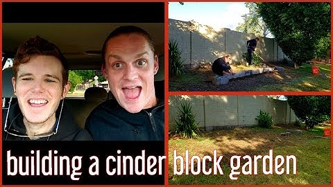constructing a cinder block garden bed 🖤 time lapse vlog