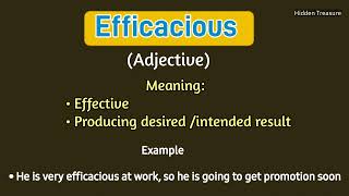 Efficacious Meaning In English Example Synonyms English Grammar Hidden Treasure