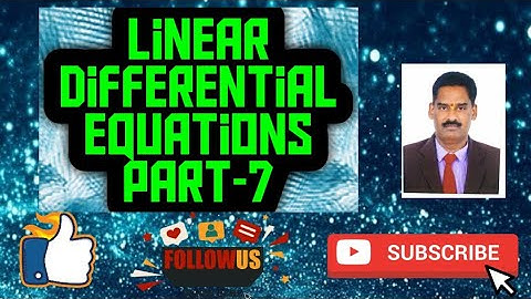 |O.D.E | Linear D.E |