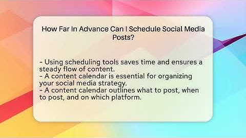 How Far In Advance Can I Schedule Social Media Posts? - Everyday-Networking