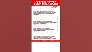 Auditor Interview Questions and Answers