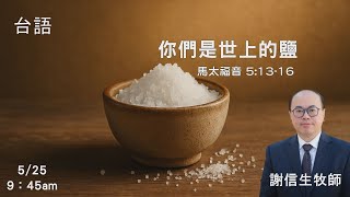 EFCLA 洛福教會 2025 0525【 你們是世上的鹽  】 謝信生牧師 台語
