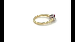 9ct Yellow Gold Trilogy Ruby & Diamond Ring 0.24ct - 01110037 | Johnsons Jewellers