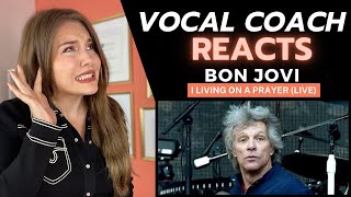 Vocal Coach|Reacts- What happend to Bon Jovis voice????? LIVE LIVING ON A PRAYER