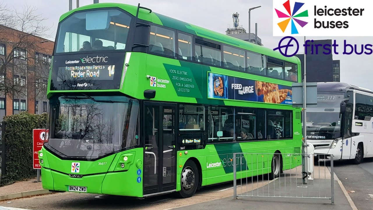 FULL ROUTE JOURNEY - First Leicester Route 14 - Leicester to Ryder Road l 36617 BN24 ZWD