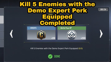 Kill 5 Enemies with the Demo Expert Perk Equipped | SEASONAL Fully Loaded COD Mobile