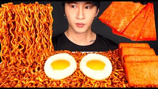 ASMR BLACK BEAN FIRE NOODLES \& SPAM MUKBANG (No Talking) COOKING \& EATING SOUNDS | Zach Choi ASMR