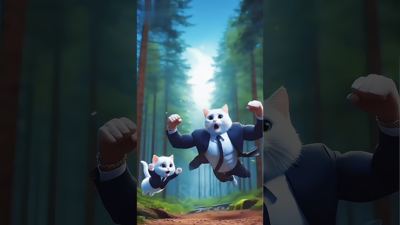 "Survival in the Wild: The Daring Adventure of a White Cat and Its Kitten 🐾🔥" 