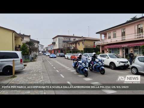 FESTA PER MARCO, ACCOMPAGNATO A SCUOLA DALLA LAMBORGHINI DELLA POLIZIA | 25/03/2023