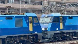 【EH200-1号機大井機関区車輪転削回送】8764レ高A221仕業EH200-21号機(高)+ムドEH200-1号機(高)+チキ2両+コキ2両