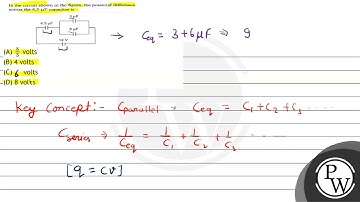 In the circuit shown in the figure, the potential difference across the \( 4.5 \mu \mathrm{F} \)...