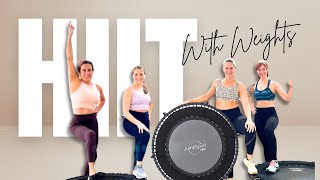 40 MIN Total Body Trampoline HIIT with Weights | Fat Burning Workout | Strength & Cardio