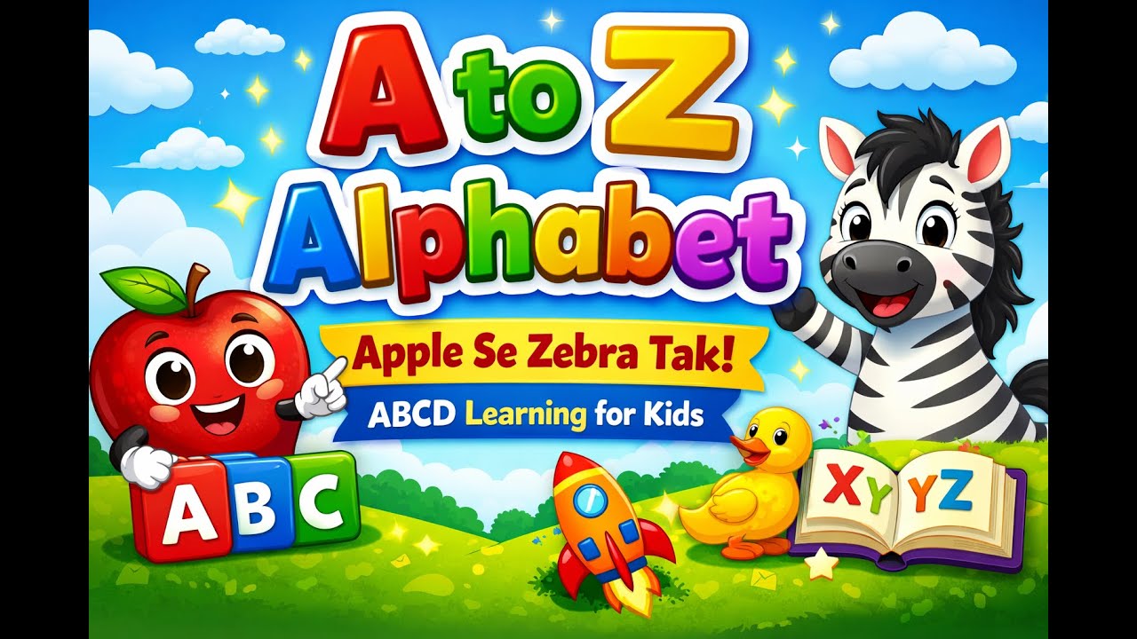 “ABCD Learning for Kids | Apple Se Zebra Tak | A to Z Alphabet” - YouTube