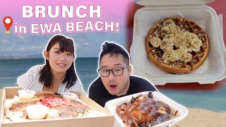 BREAKFAST in EWA BEACH! [Ewa, Oahu, Hawaii] || Loco Moco, Huge Pancakes, Waffles, Smoothies!