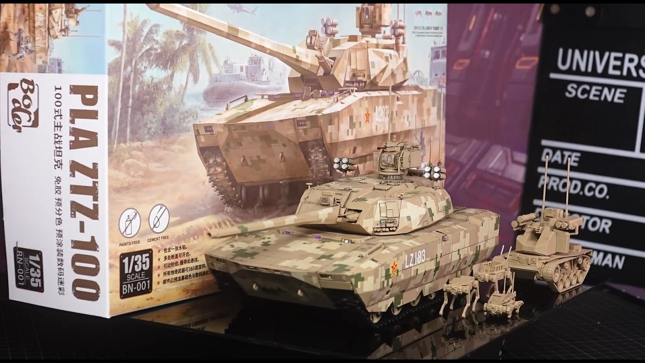 Border BN-001 1/35 PLA ZTZ-100 MBT w/ZRY222 Unmanned Vehicle